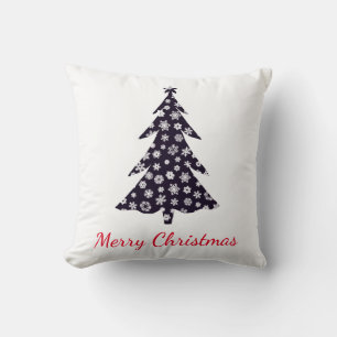 Frohe Weihnachten, Silhouette mit Schneeflocken Kissen
