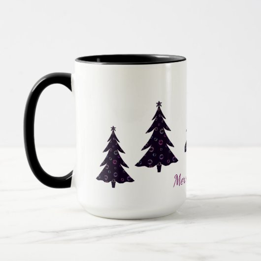 Frohe Weihnachten, Silhouette, Regenbogenblasen Tasse (Links)