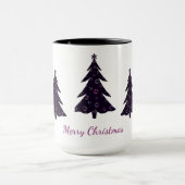 Frohe Weihnachten, Silhouette, Regenbogenblasen Tasse (Zentrum)