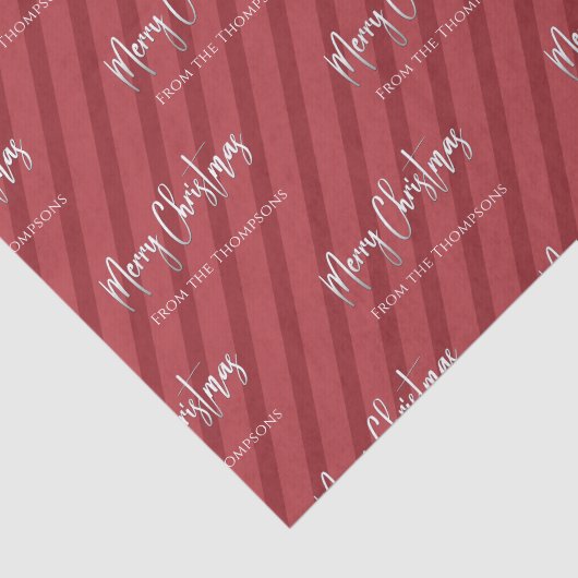 Frohe Weihnachten Silver Calligraphy Script Red Seidenpapier (Ausschnitt)