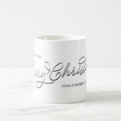 Frohe Weihnachten Silver Calligraphy Script Simple Kaffeetasse (Mittel)