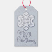 Frohe Weihnachten Silver Glitzer Snowflake Geschenkanhänger (Vorderseite)