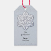 Frohe Weihnachten Silver Glitzer Snowflake Geschenkanhänger (Rückseite)