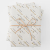 Frohe Weihnachten Silver & Gold Script, Personalis Geschenkpapier Set (Beispiel)