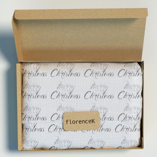 Frohe Weihnachten Silver Gray Burlap Linen Hütte Geschenkpapier