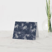 Frohe Weihnachten Silver Pinecones Snowy Night (Rückseite)