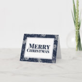 Frohe Weihnachten Silver Pinecones Snowy Night (Vorderseite)