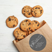 Frohe Weihnachten Silver Script Winter Snowflake Runder Aufkleber