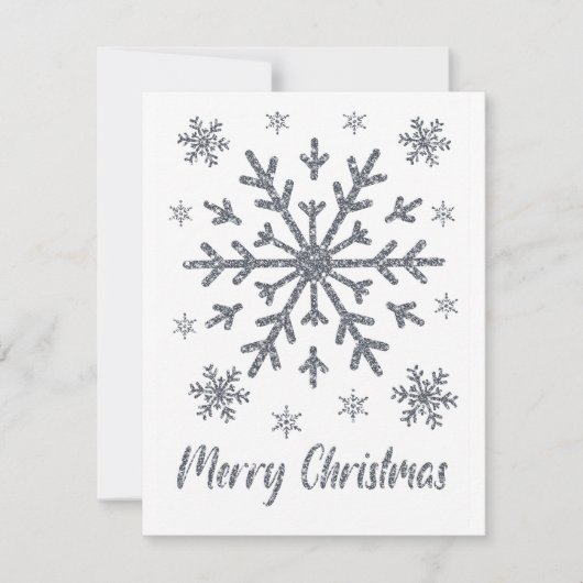 Frohe Weihnachten Silver Snowflakes Leere Karten (Vorderseite)