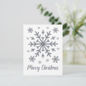 Frohe Weihnachten Silver Snowflakes Leere Karten (Stehend Vorderseite)
