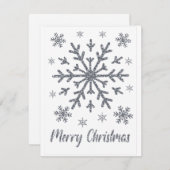 Frohe Weihnachten Silver Snowflakes Leere Karten (Vorne/Hinten)