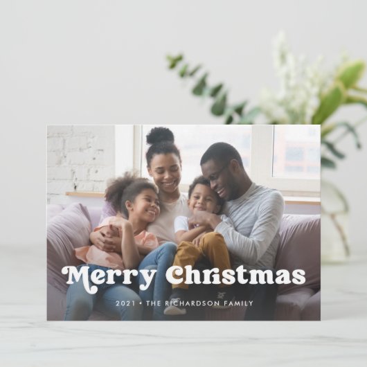 Frohe Weihnachten | Simple Boho Foto Overlay (Stehend Vorderseite)