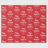 Frohe Weihnachten Simple Calligraphy Script Red Geschenkpapier (Flach)