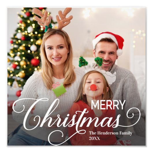 Frohe Weihnachten Simple Custom Foto (Vorne)