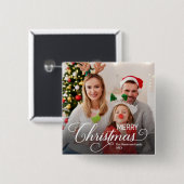 Frohe Weihnachten Simple Custom Foto Button (Vorne & Hinten)