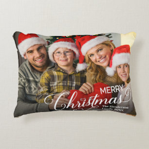 Frohe Weihnachten Simple Custom Foto Dekokissen