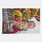 Frohe Weihnachten Simple Custom Foto Geschirrtuch (Horizontal)