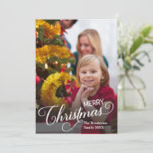 Frohe Weihnachten Simple Custom Foto Karte (Stehend Vorderseite)