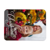 Frohe Weihnachten Simple Custom Foto Magnet (Horizontal)