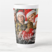 Frohe Weihnachten Simple Custom Foto Milchtasse (Vorderseite)