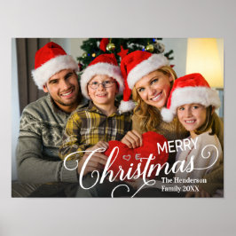 Frohe Weihnachten Simple Custom Foto Poster
