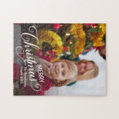 Frohe Weihnachten Simple Custom Foto Puzzle (Horizontal)