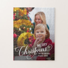 Frohe Weihnachten Simple Custom Foto Puzzle