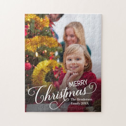 Frohe Weihnachten Simple Custom Foto Puzzle (Vertikal)