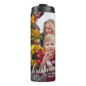 Frohe Weihnachten Simple Custom Foto Thermosbecher (Vorderseite)
