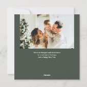 Frohe Weihnachten Simple Foto Green (Rückseite)