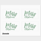 Frohe Weihnachten Simple Girly Green Script Rechteckiger Aufkleber (Blatt)