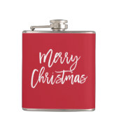 Frohe Weihnachten Simple Red Flask Flachmann (Vorderseite)