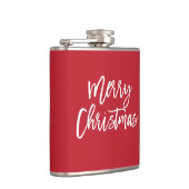Frohe Weihnachten Simple Red Flask Flachmann (Rechts)