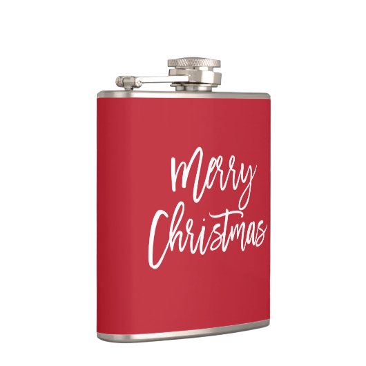 Frohe Weihnachten Simple Red Flask Flachmann (Rechts)