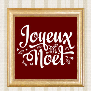 Frohe Weihnachten Simple Red Französisches Weihnac Poster