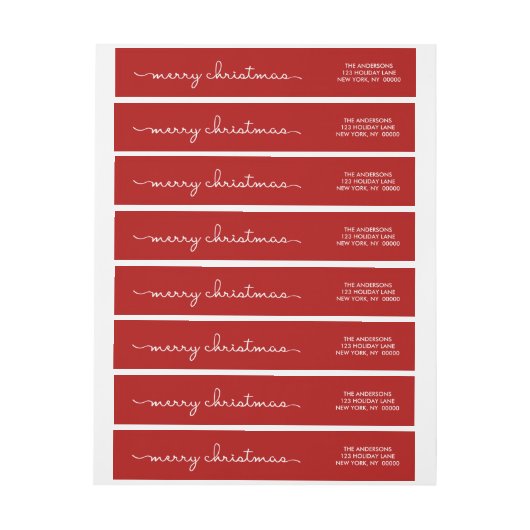 Frohe Weihnachten Simple Red Hand Lettered Wrap (Bogen)