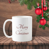 Frohe Weihnachten Simple Red Script Typografie Kaffeetasse