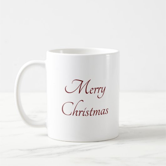Frohe Weihnachten Simple Red Script Typografie Kaffeetasse (Links)