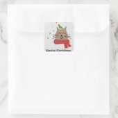 Frohe Weihnachten Singing Cat Sticker (Tasche)
