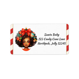 Frohe Weihnachten Sista Black Girl Xmas Magic Frau Adressaufkleber