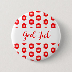 Frohe Weihnachten Skandinavisches Muster Geschenk Button