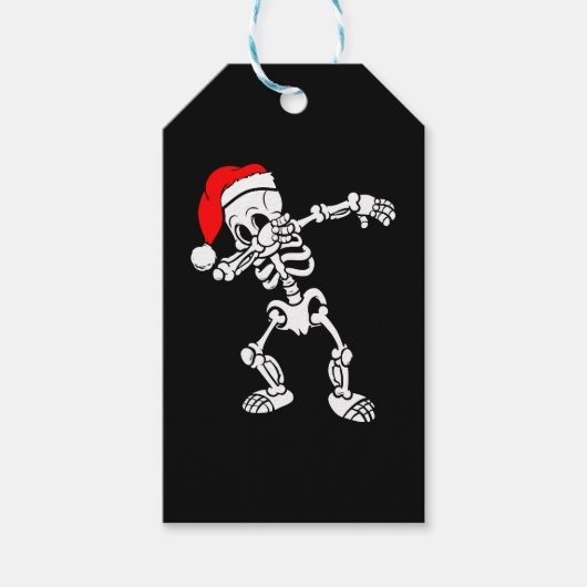 Frohe Weihnachten Skeleton Sweater Geschenkanhänger (Vorderseite)