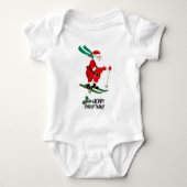 Frohe Weihnachten Skifahren Weihnachten Weihnachts Baby Strampler (Vorderseite)