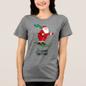 Frohe Weihnachten Skifahren Weihnachten Weihnachts Tri-Blend Shirt (Vorderseite)