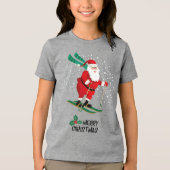 Frohe Weihnachten Skifahren Weihnachten Weihnachts Tri-Blend Shirt (Vorderseite)