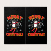 Frohe Weihnachten Skiing Penguin (Außenseite Aufgefaltet)