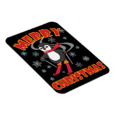 Frohe Weihnachten Skiing Penguin Magnet (Rechte Seite)