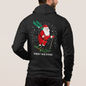 Frohe Weihnachten Skiing Santa Winter Personalisie Hoodie (Rückseite)