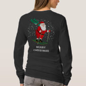 Frohe Weihnachten Skiing Santa Winter Personalisie T-Shirt (Rückseite)