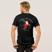 Frohe Weihnachten Skiing Santa Winter Personalisie Tri-Blend Shirt (Rückseite voll)